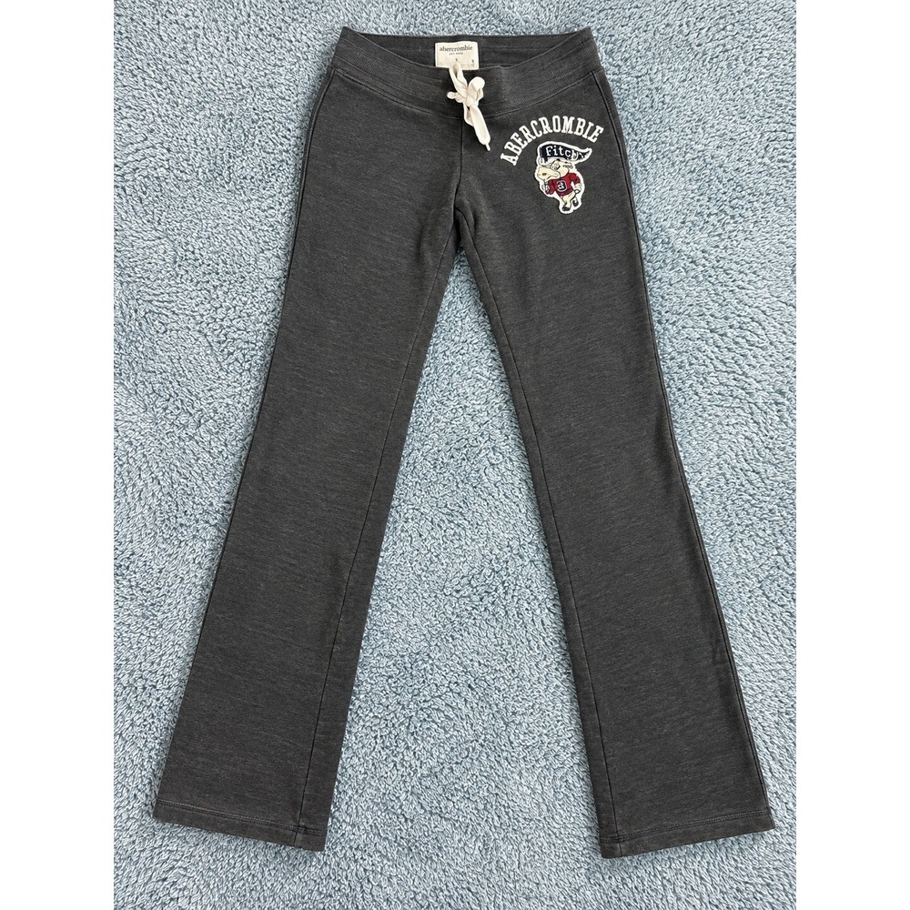Abercrombie & Fitch Charcoal Gray Straight Leg Sweatpants Varsity Moose Large